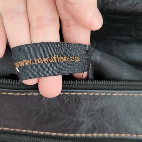 Mouflon Monarch Black Brown Soft Vegan Leather Crossbody Adjustable Strap Purse - Picture 5 of 11